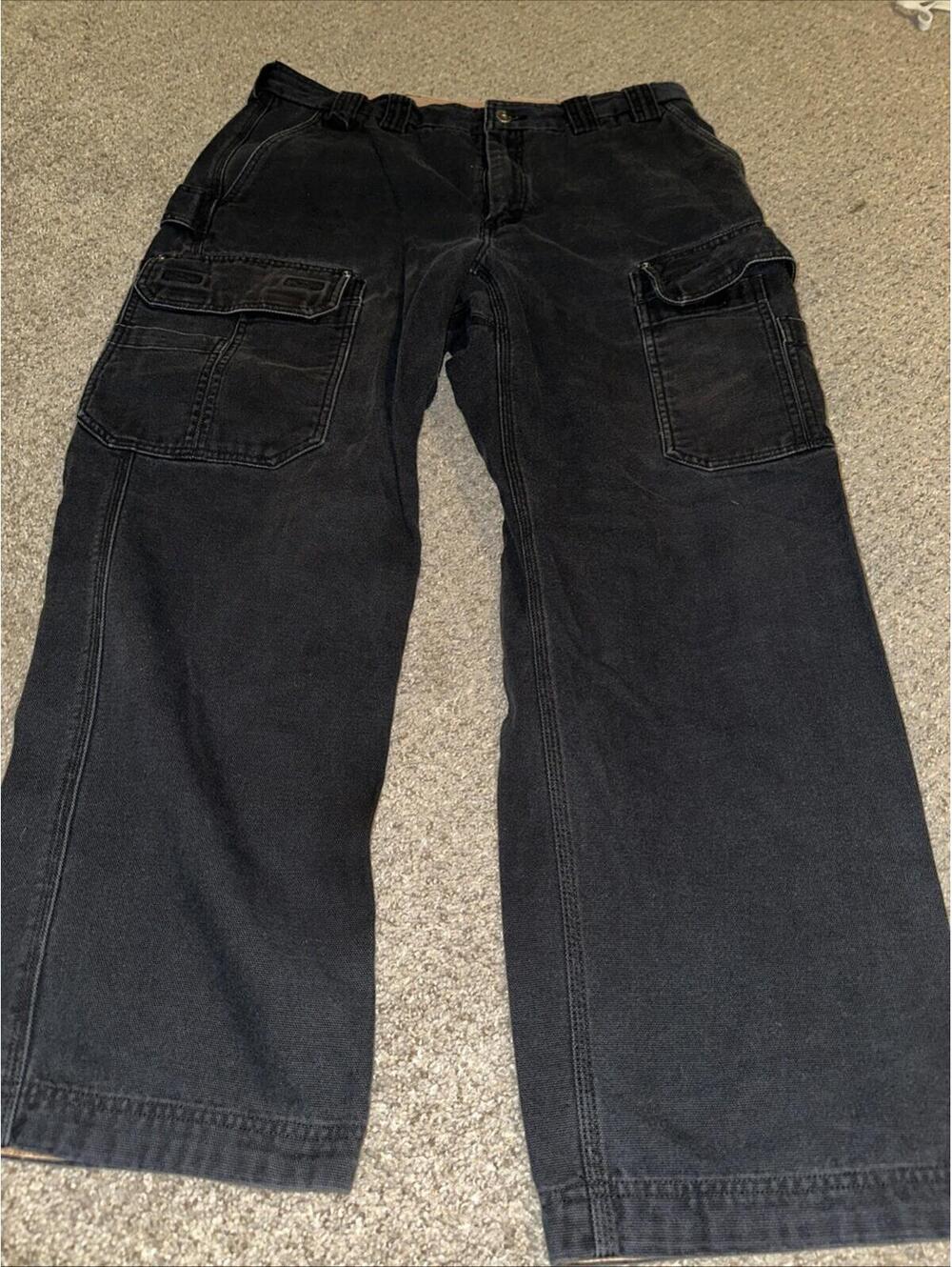 Duluth Trading Jeans Mens 36x30 Ballroom Carpenter Relaxed Fit Black. Work.
